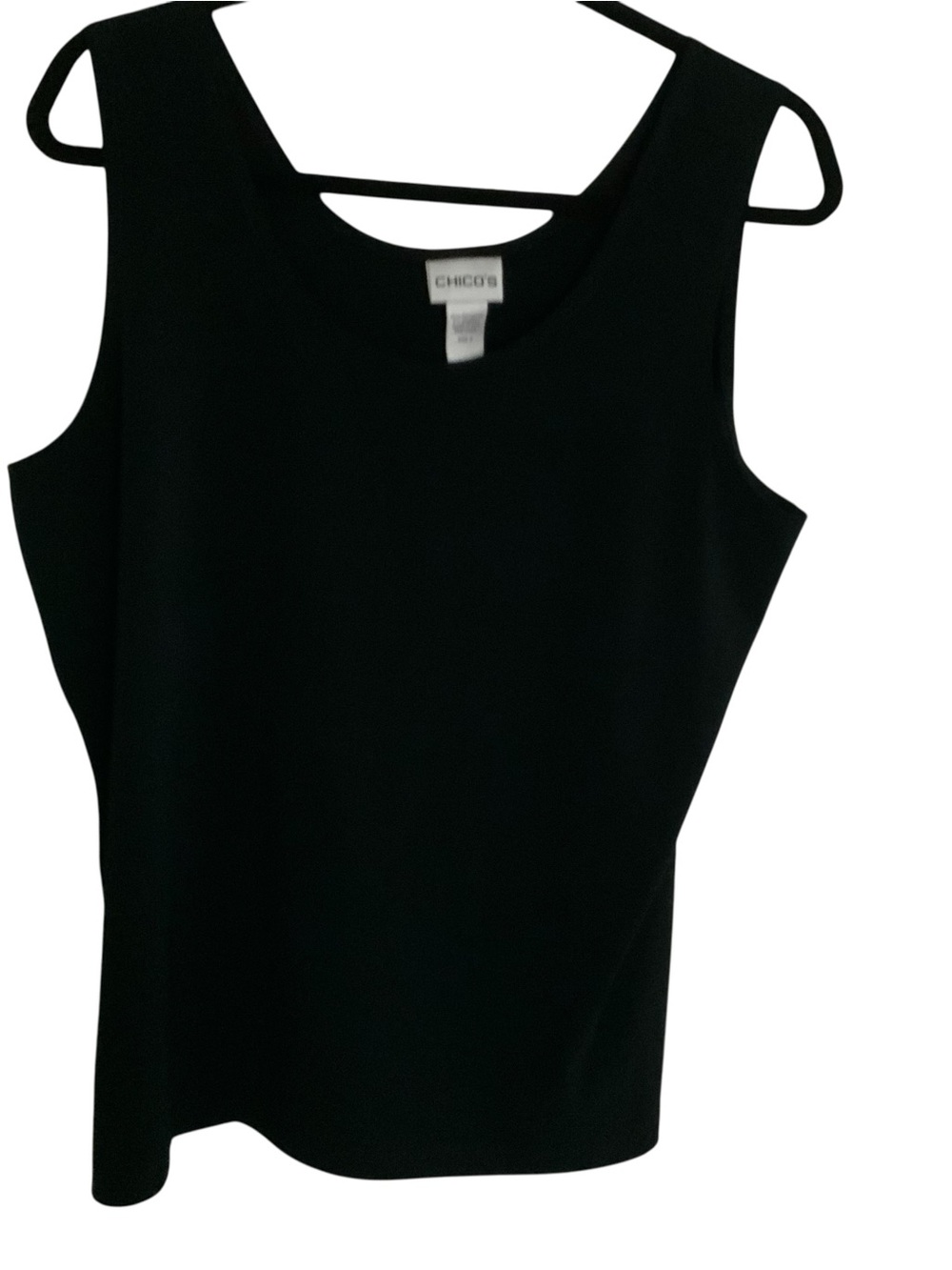Chico's Black  Scoop Neck Sleeveless Wide Strap Tank Top Women's Size 3